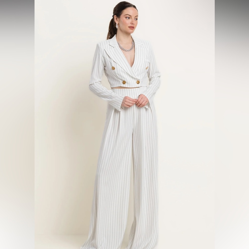 City girl two piece pin stripe  pant set